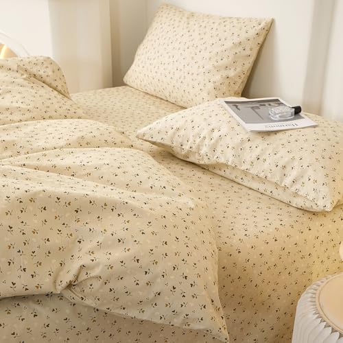 Vintage Botanical Floral Comforter Set King Size with 2 Pillowcases