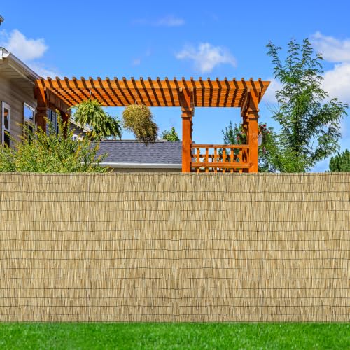 Natural 5FT X16.4FT Reed Fencing Roll Bamboo Privacy Fence Screen (82 Sq Ft)