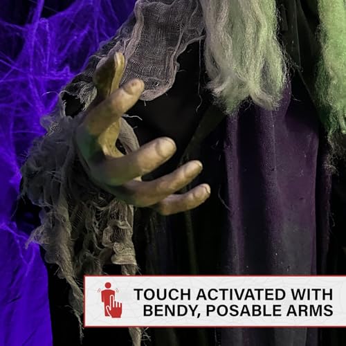Life Size Poseable Scary Talking Witch (75" Standing Witch)