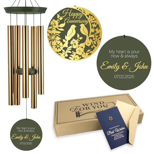 Happy Anniversary Wind Chimes Personalized