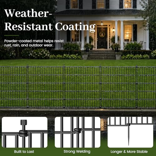 No Dig Garden Fence Outdoor for Yard (1260 Sq Ft)