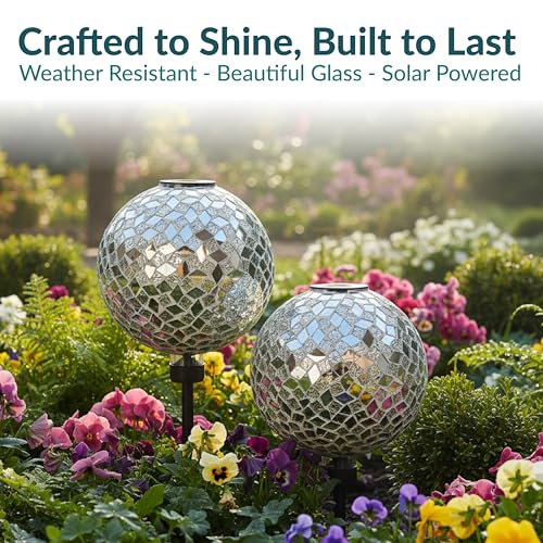 Sunnydaze Solar Gazing Ball for Garden (2 Count)