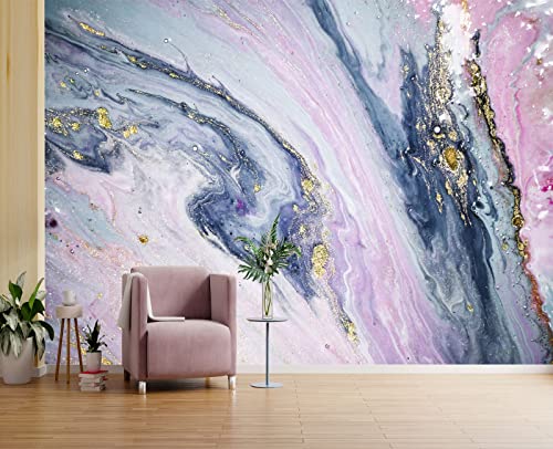 Gilding Marble Pink wall Mural Wallpaper for Bedroom 137" x 100" (95.12 Sq Ft)
