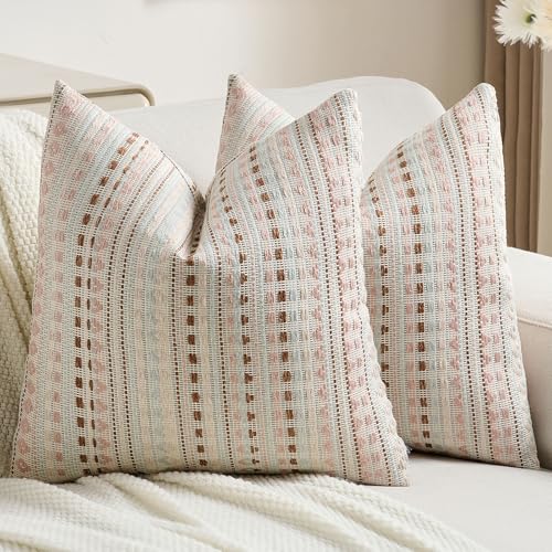 Pack of 2 Boho Throw Pillow Covers 18x18 Inch (2 Count)