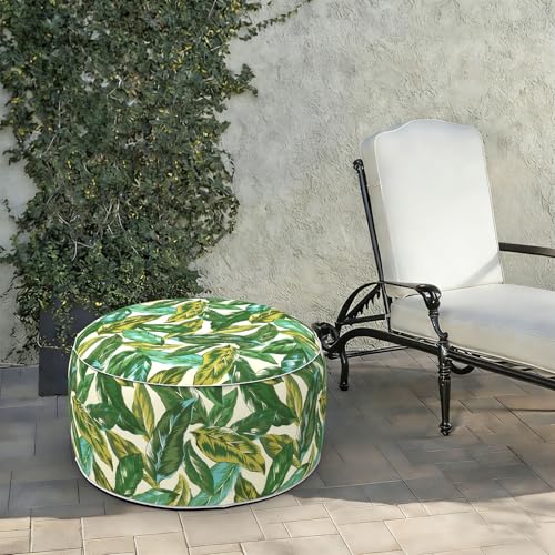 Indoor Outdoor Large Inflatable Ottoman Pouf D31 x H14 Inch