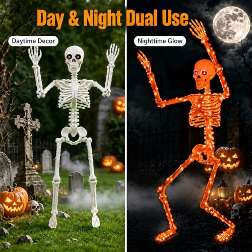 Halloween Decorations Outdoor Skeletons Set (Orange)