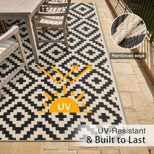 Outdoor Rug 4x6 ft Waterproof Reversible Mat