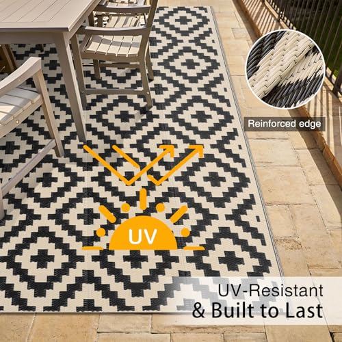 Outdoor Rug 5x8 ft Waterproof Reversible Mat