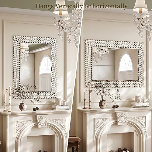 24"x36" Jeweled Luxury Rectangle Decorative Wall Mirror (172 Count)