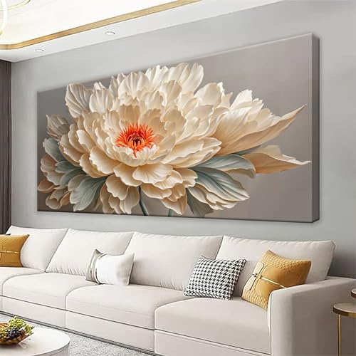 Canvas Art Wall Decor Small Size Modern Minimalist Home Wall Decor Flower Paintings Yellow Flower White Wall Art Prints Floral Art Pictures For Bedroom Kitchen Office Decoration 20" × 40"