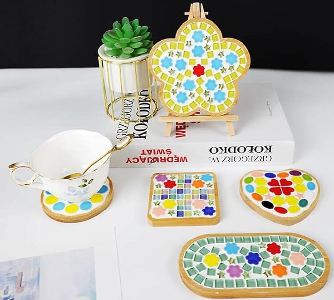 500g/1.1lb Random Color Irregular Ceramics Mosaic Tiles,DIY Making Creative Ceramic Mosaic Tiles for DIY Craft Plates Flowerpots Vases Cups Mosaic Making Supplies (Flowers)