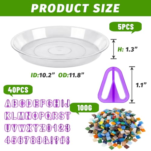 5PCS Stepping Stone Kit Includes 12in Round Cement Molds