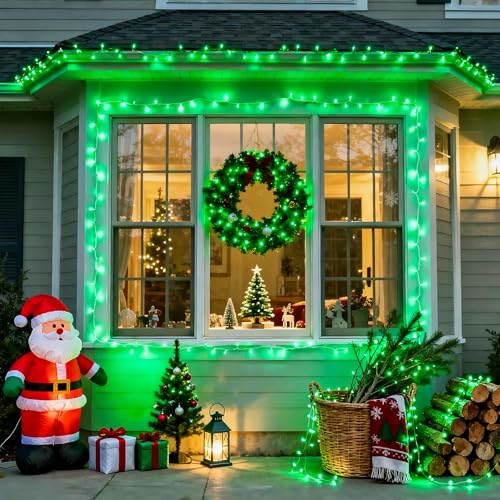 8 Modes 163 FT 500 LED Green Christmas Lights Indoor Outdoor (163 Foot)