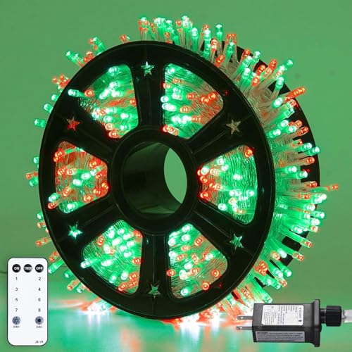 163ft Clear Wire 500 LED Red and Green Christmas Lights (163 Foot)