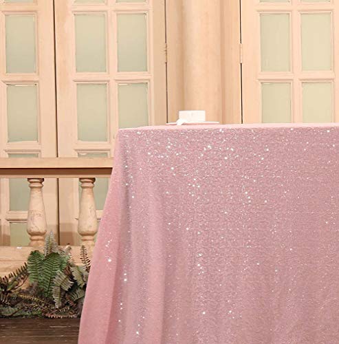 Sequin Tablecloth 60x102 Inch Pink for Birthday Wedding Party