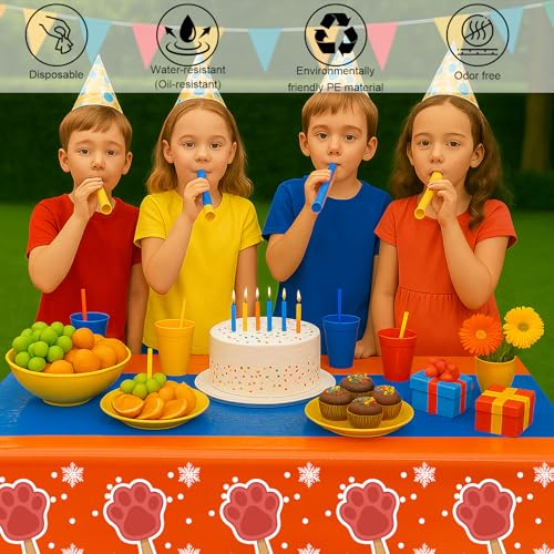 3pcs Dog Cat Paw Birthday Tablecloths (3 Count)