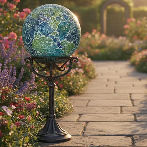 Sunnydaze 10" Mosaic Glass Gazing Ball for Garden (2 Count)