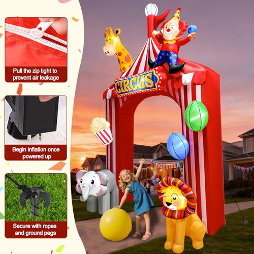 10FT Circus Party Arch Outdoor Decoration Inflatable