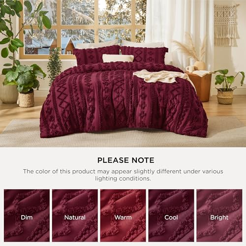Tufted Boho Comforter Set Queen Size