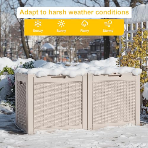 31 Gallon Wicker Pattern Resin Deck Box