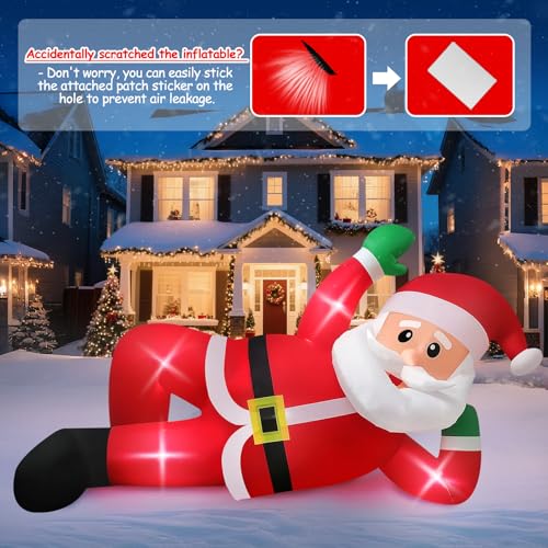 10FT Lying Santa Christmas Inflatables Outdoor Decoration