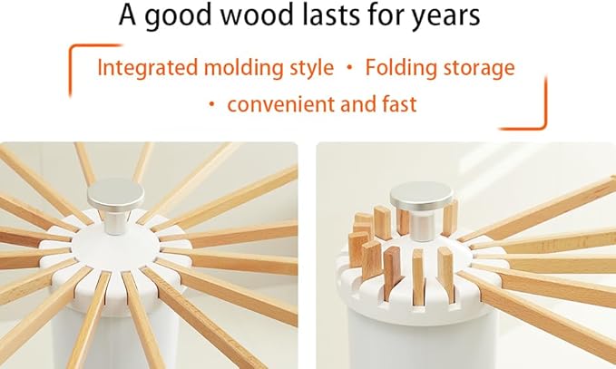 Portable Foldable Clothes Drying Rack - Compact Design for Indoor Outdoor & Outdoor Laundry, Hidden Storage, Lightweight Folding Clothing Rack for Travel and Home.