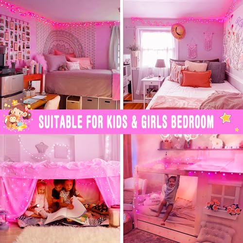 200 LED Pink Lights for Room Decor (66 Foot)