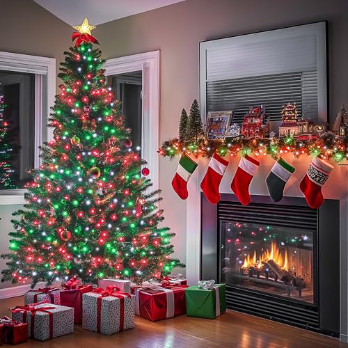 200 LED Red White and Green Christmas Lights Outdoor (66 Foot)