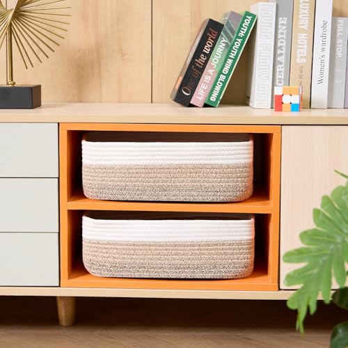 Large Shallow Organizing Baskets 15x11x5.1 Inches (3 Count)