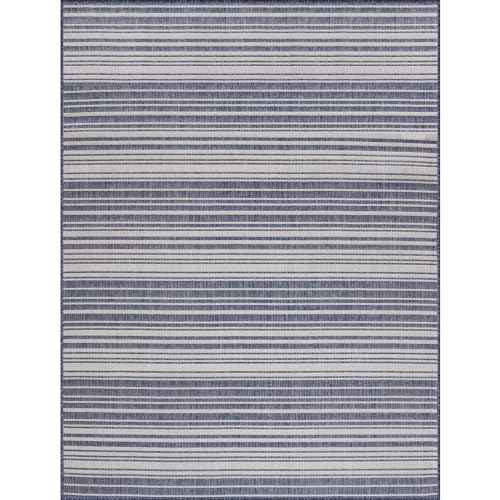 Stripe Outdoor Rug 8x10 Washable Outside Carpet for Indoor Patio Porch Waterproof Easy Cleaning Non Shedding Area Rugs Blue 8 x 10