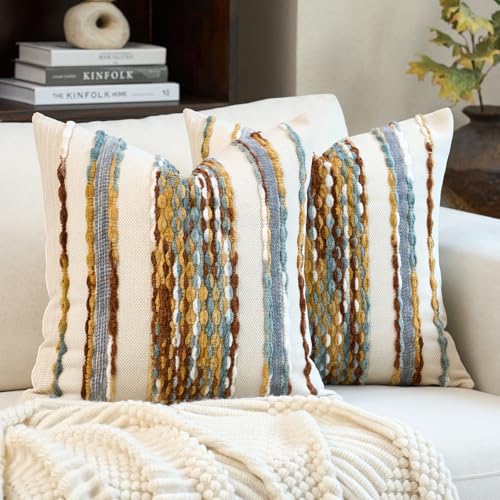 Boho Pillow Covers 18x18 Inch Set of 2 (2 Count)