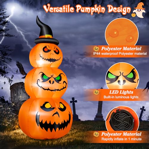 6 FT Halloween Inflatable Pumpkins Outdoor Yard Decorations (6FT Pumpkins)