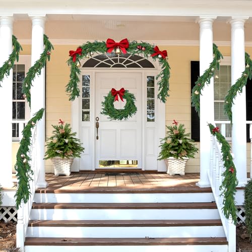 4 Pcs 6 Ft Artificial Norfolk Pine Garlands (24 Foot)