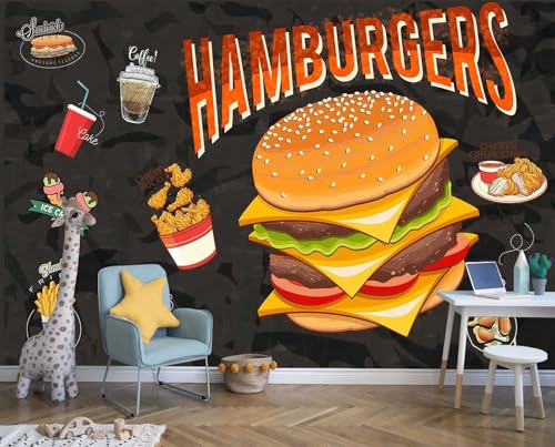 Restaurant or Coffee Shop Fast Food menu King Size Burger Mural
