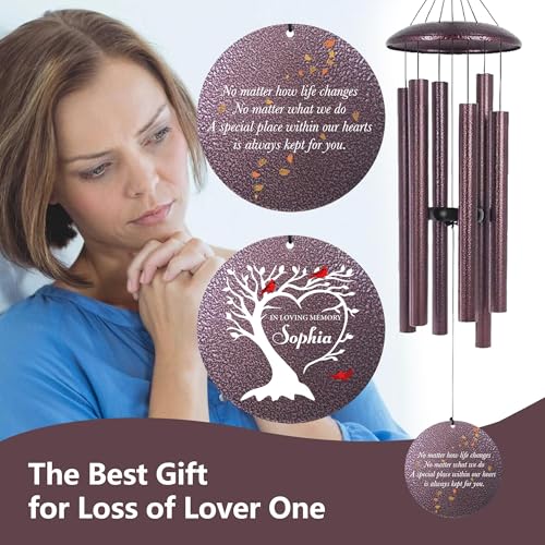 Personalized Cardinal Sympathy Wind Chimes