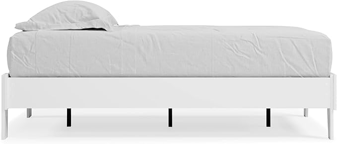 Signature Design by Ashley Piperton Modern Casual Youth Platform Bed Frame, Twin, White