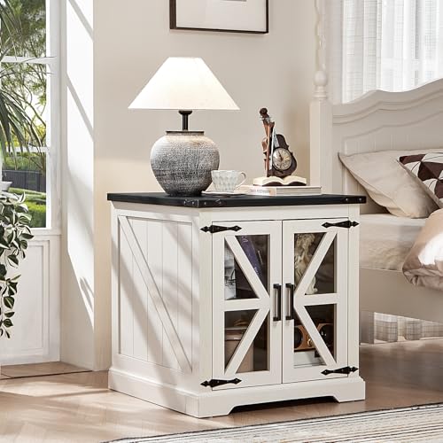 24'' End Table Set 2 with Charger for Living Room (2 Count)
