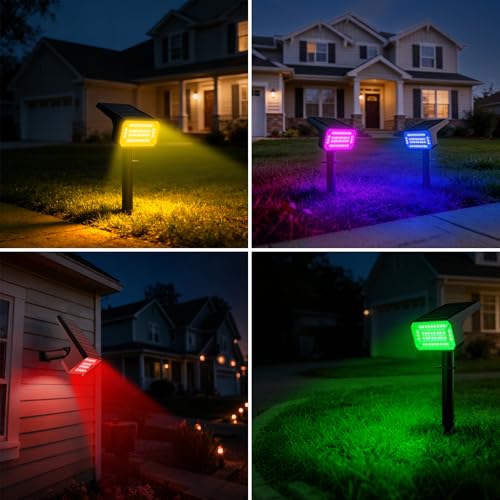 Color Changing Solar Spot Lights Outdoor 8 Pack (8 Count)