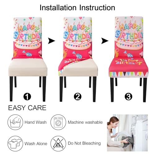 Birthday Chair Covers for Dining Room Set of 4