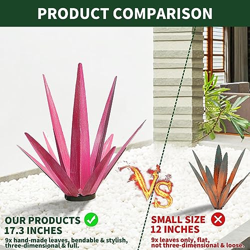 24" Metal Agave Plant Outdoor Decor