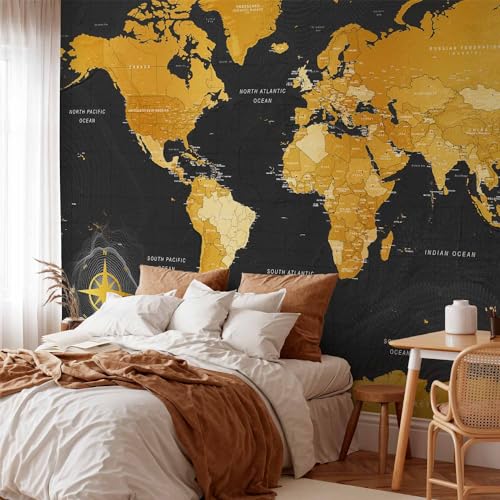 Wall Mural World Map 173x124 in (149.51 Sq Ft)