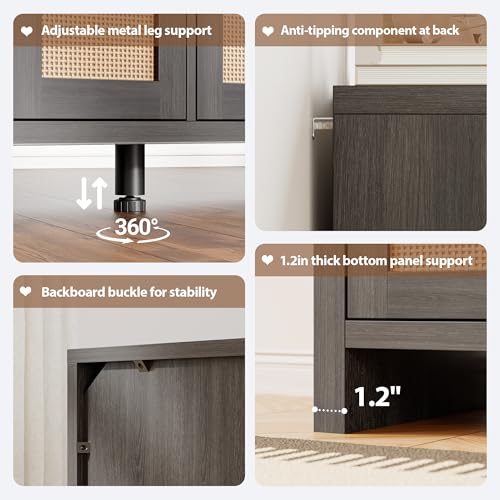 Rattan Buffet Cabinet with Storage