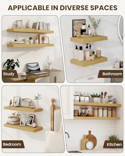 16" Floating Shelves for Wall (2 Count)