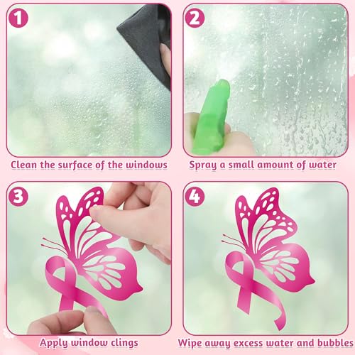 9 Sheets Breast Cancer Awareness Window Clings (9 Count)