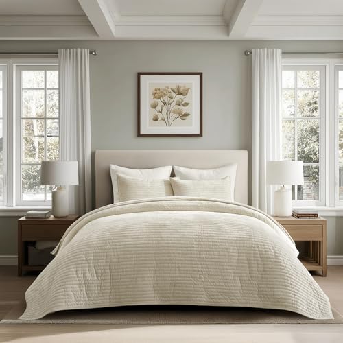 Stripe Channel Luxury Velvet Quilt Set King Size