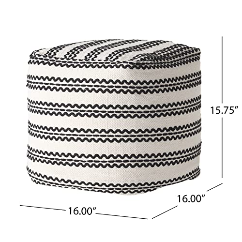 Boho Handmade Fabric Cube Pouf Ottoman Foot Stool