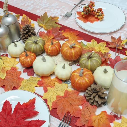 10Pcs Fake Pumpkins Fall Thanksgiving Decorations