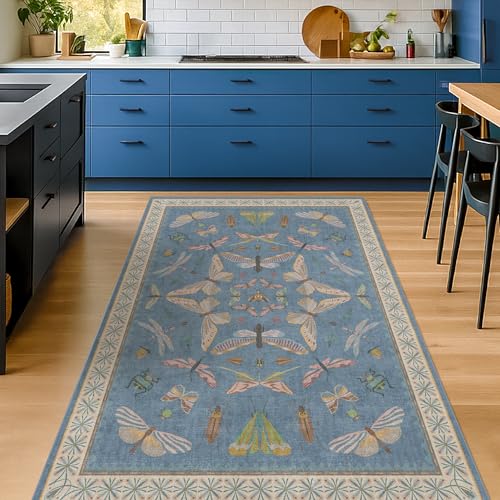 Insect 3x5 Washable Stain Resistant Rugs for Large Kitchen (15 Sq Ft)