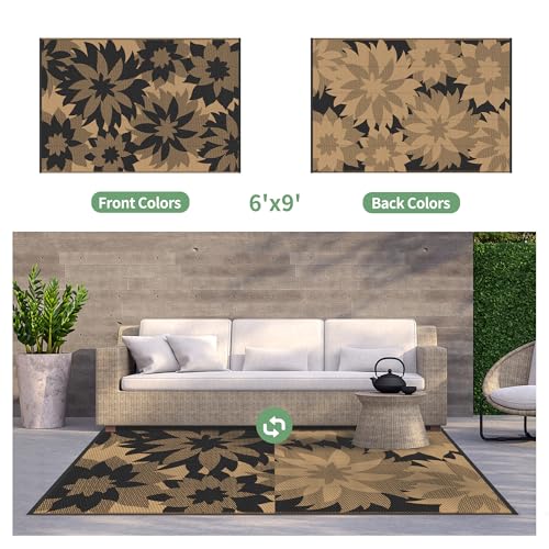 Outdoor Rug Waterproof Plastic Rugs for Patio (54 Sq Ft)