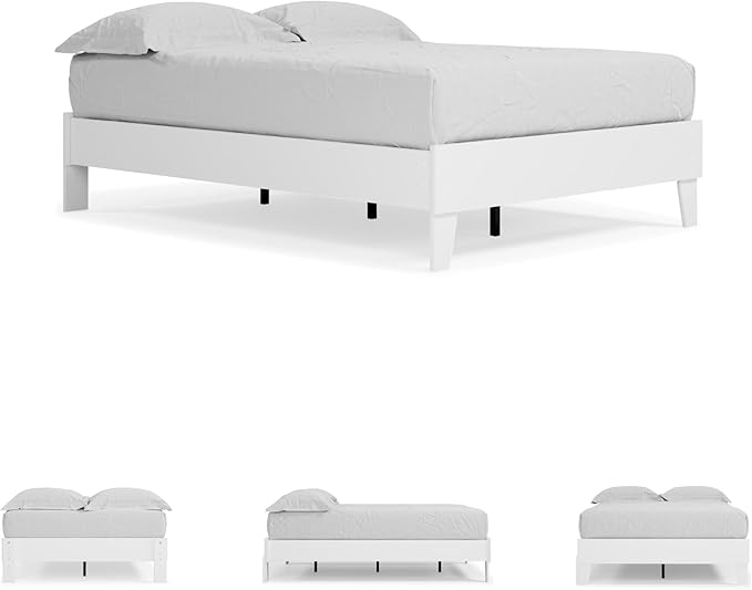 Signature Design by Ashley Piperton Modern Casual Youth Platform Bed Frame, Full, White
